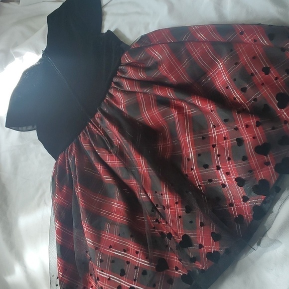 NWT George Toddler Girls Flocked Mesh and Plaid Skirt Dress - Picture 8 of 10